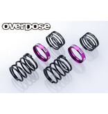 Overdose 4Edge Twin Spring 1.2-2055 φ1.2, 5.5 Coil, 20mm with Helper Spring / Color: Purple (2pcs)