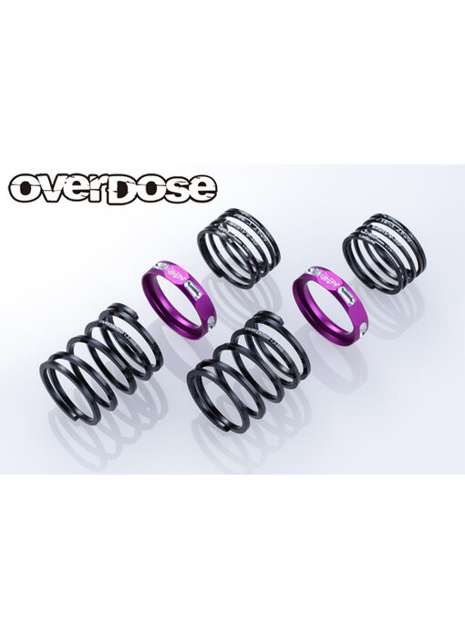 Overdose 4Edge Twin Spring 1.2-2060 φ1.2, 6.0 Coil, 20mm with Helper Spring / Purple (2)