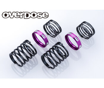 Overdose 4Edge Twin Spring 1.2-2065 φ1.2, 6.5 Coil, 20mm with Helper Spring / Purple (2)