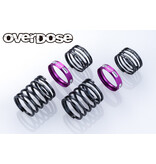 Overdose 4Edge Twin Spring 1.2-2070 φ1.2, 7.0 Coil, 20mm with Helper Spring / Color: Purple (2pcs)