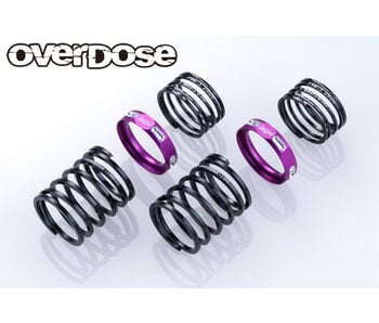Overdose 4Edge Twin Spring 1.2-2070 φ1.2, 7.0 Coil, 20mm with Helper Spring / Purple (2)