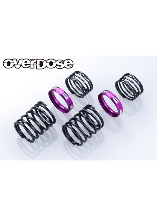 Overdose 4Edge Twin Spring 1.2-2070 φ1.2, 7.0 Coil, 20mm with Helper Spring / Purple (2)