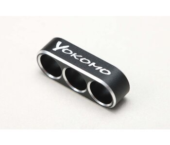Yokomo Aluminium Wire Guide with 3 Holes for 12 AWG wire / Black