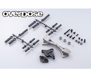 Overdose Alum. Curved Slide Rack Steering Set Type-3 for GALM / Black
