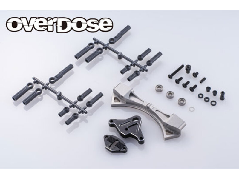 Overdose Aluminum Curved Slide Rack Steering Set Type-3 for GALM / Color: Black