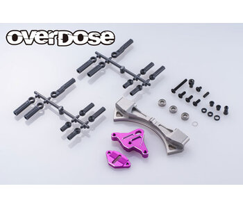 Overdose Alum. Curved Slide Rack Steering Set Type-3 for GALM / Purple