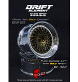 DS Racing Drift Element Mesh Wheel Adj. Offset (2pcs) / Bronze Face / Chrome Lip with Gold Rivets