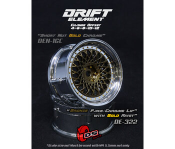 DS Racing DE Mesh Wheel (2) / Bronze / Chrome Lip / Gold Rivets