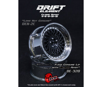 DS Racing DE Mesh Wheel (2) / Gunmetal / Chrome Lip / Black Rivets