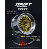 DS Racing Drift Element Mesh Wheel Adj. Offset (2pcs) / Gold Face / Chrome Lip with Gold Rivets