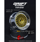 DS Racing Drift Element Mesh Wheel Adj. Offset (2pcs) / Gold Face / Chrome Lip
