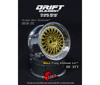 DS Racing DE Mesh Wheel (2) / Gold / Chrome Lip