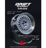 DS Racing Drift Element Mesh Wheel Adj. Offset (2pcs) / Silver Face / Chrome Lip with Black Rivets