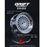 DS Racing Drift Element Mesh Wheel Adj. Offset (2pcs) / Silver Face / Chrome Lip