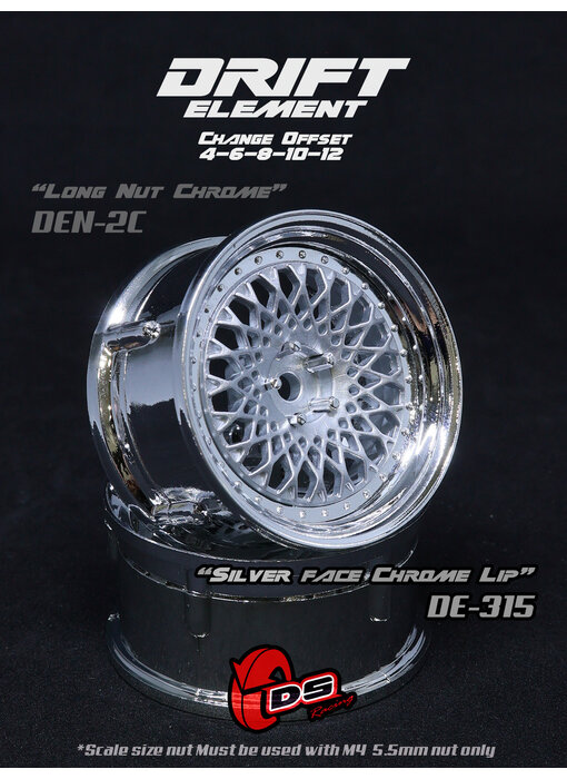 DS Racing DE Mesh Wheel (2) / Silver / Chrome Lip