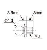 ReveD SPM Titanium Rod End Ball Short Neck SS / φ4.3mm / Screw Length 3.0mm (2pcs)