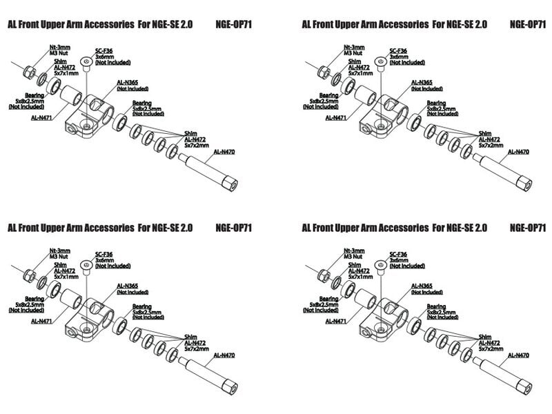Usukani NGE-OP71 - AL Front Upper Arm Accessories for NGE-SE 2.0