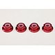 Aluminium Flange Nylon Lock Nut Thin M4 / Red (4pcs)