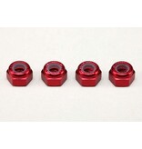 Yokomo ZC-N3AR - Aluminium Nylon Lock Nut M3 / Red (4pcs)
