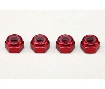 Yokomo Aluminium Nylon Lock Nut M3 / Red (4pcs)