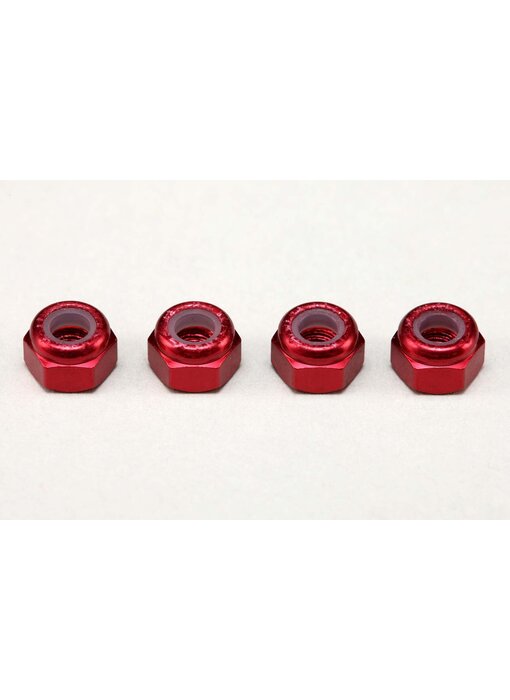 Yokomo Aluminium Nylon Lock Nut M3 / Red (4pcs)