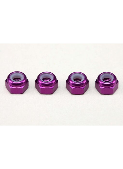Yokomo Aluminium Nylon Lock Nut M3 / Purple (4pcs)