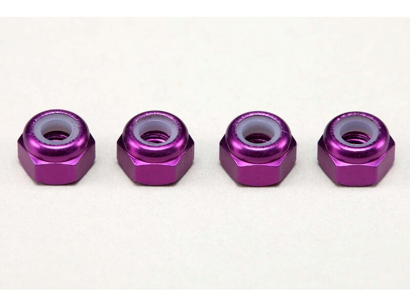 Yokomo ZC-N3APU - Aluminium Nylon Lock Nut M3 / Purple (4pcs)