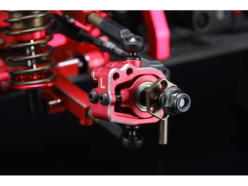 Yokomo RD-415SAR - Aluminium Adjustable Front Steering Block Set / Red
