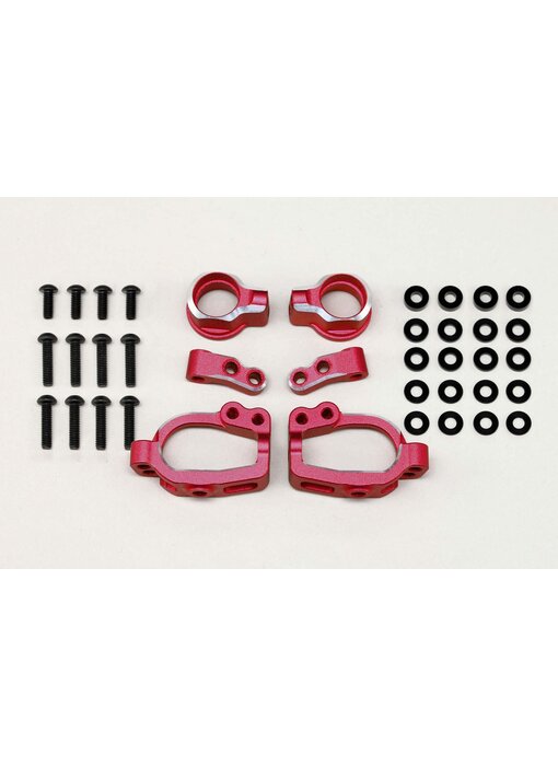 Yokomo Aluminium Adjustable Front Steering Block Set / Red