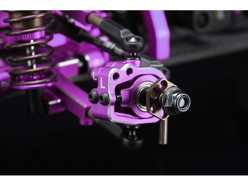 Yokomo RD-415SAP - Aluminium Adjustable Front Steering Block Set / Purple
