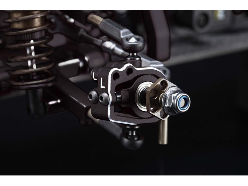 Yokomo RD-415SAB - Aluminium Adjustable Front Steering Block Set / Black