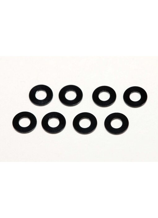 Yokomo Aluminium Shim φ2.5mm x φ5.0mm x 0.5mm - Black (8pcs)