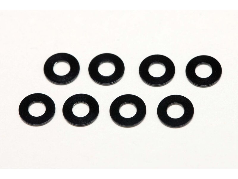 Yokomo ZC-A2505BA - Aluminium Shim φ2.5mm x φ5.0mm x 0.5mm - Black (8pcs)