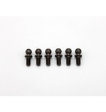 Yokomo ZC-206SHSA - Rod End Ball S Size with Short Neck / Length 11.3mm / Thread 6.0mm with Hex Hole (6pcs)