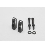 Yokomo Y4-203AA - Aluminium Servo Mount - Black Edge Design (2pcs)