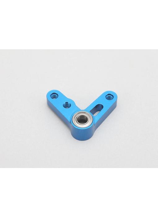 Yokomo Aluminium Steering Bell Crank L-Type - Blue - DISCONTINUED