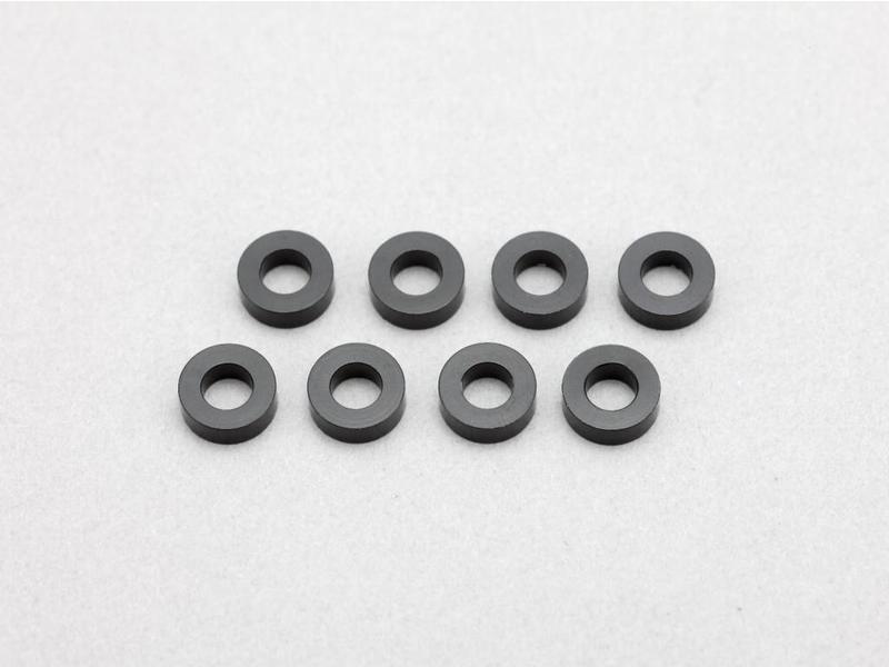 Yokomo ZC-A3620BA - Aluminium Shim φ3.0mm x φ6.0mm x 2.0mm - Black (8pcs)