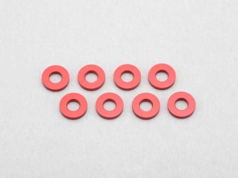Yokomo ZC-A2510RA - Aluminium Shim φ2.5mm x φ5.0mm x 1.0mm - Red (8pcs)