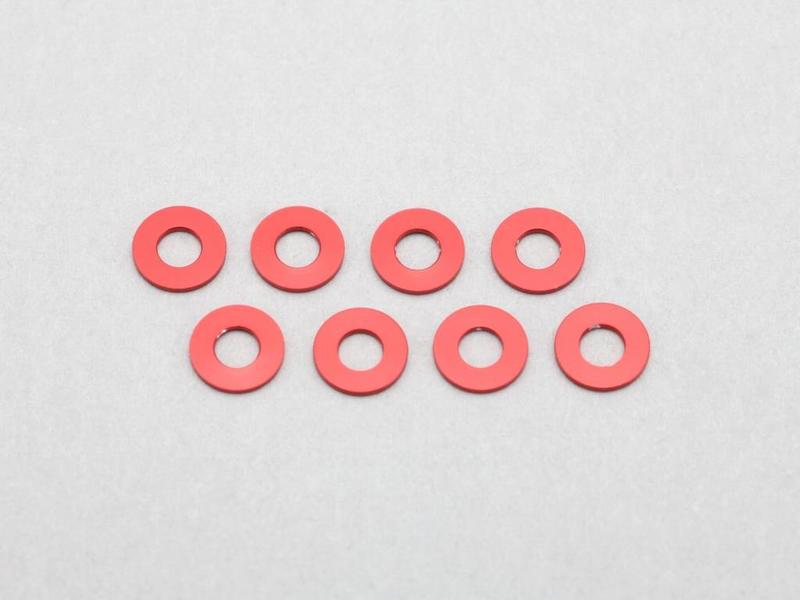 Yokomo ZC-A2505R - Aluminium Shim φ2.5mm x φ5.0mm x 0.5mm - Red (8pcs)