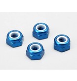 Yokomo ZC-N3ABB - Aluminium Lock Nut Thin 3mm - Blue (4pcs)