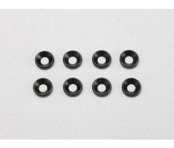 Yokomo Aluminium Countersunk Washer φ3.0mm - Black (8pcs)