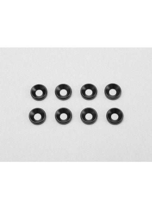 Yokomo Aluminium Countersunk Washer φ3.0mm - Black (8pcs)