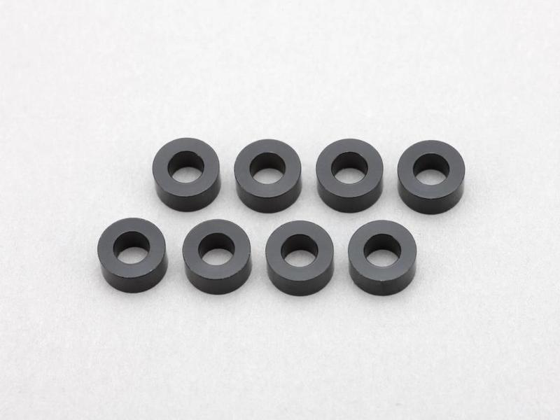 Yokomo ZC-A3630BA - Aluminium Shim φ3.0mm x φ6.0mm x 3.0mm - Black (8pcs)