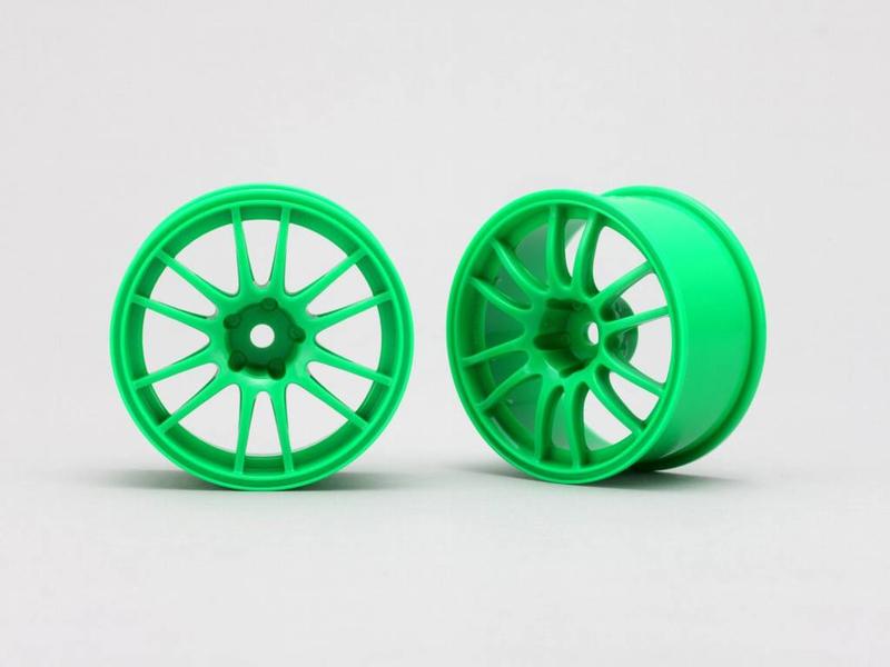 Yokomo TW-4213G - Drift Wheel Enkei Racing GTC01 - Green 4mm Offset (2pcs)