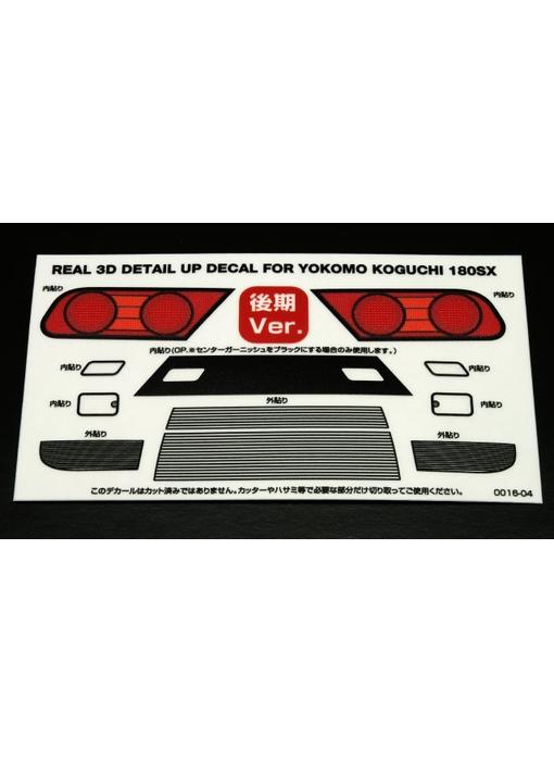 WRAP-UP Next REAL 3D Detail Up Decal Set for Yokomo 180SX Koguchi Kouki (Late Version)