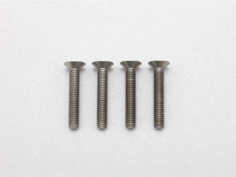 Yokomo RP-042-18A - Precision Machined Titanium Hex Screw Flat Head M3 x 18mm (4pcs)