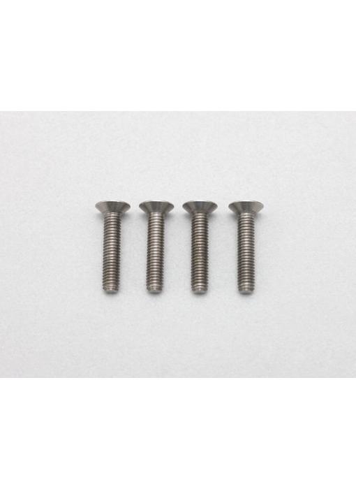 Yokomo Precision Machined Titanium Hex Screw Flat Head M3 x 15mm (4pcs)