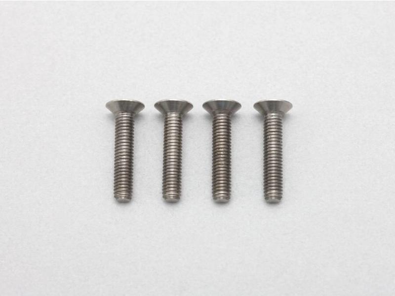 Yokomo RP-042-15A - Precision Machined Titanium Hex Screw Flat Head M3 x 15mm (4pcs)