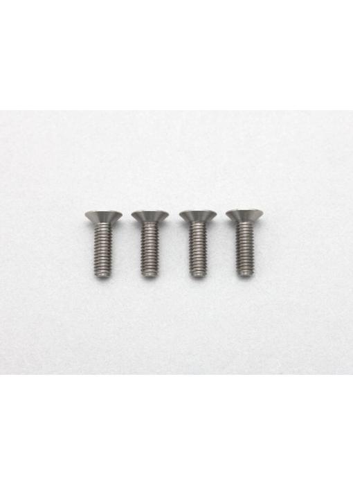 Yokomo Precision Machined Titanium Hex Screw Flat Head M3 x 10mm (4pcs)