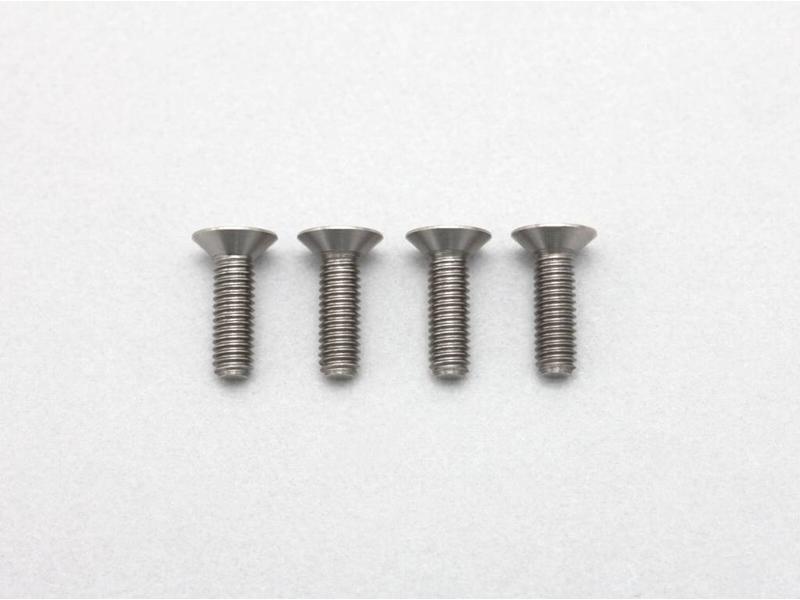 Yokomo RP-042-10A - Precision Machined Titanium Hex Screw Flat Head M3 x 10mm (4pcs)